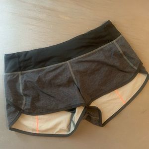 Lululemon speed shorts dark grey heather